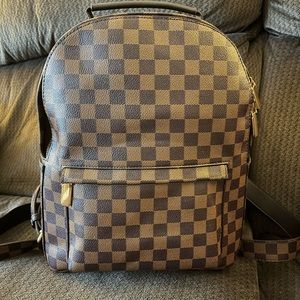 Daisy Rose Brown Checkered Backpack